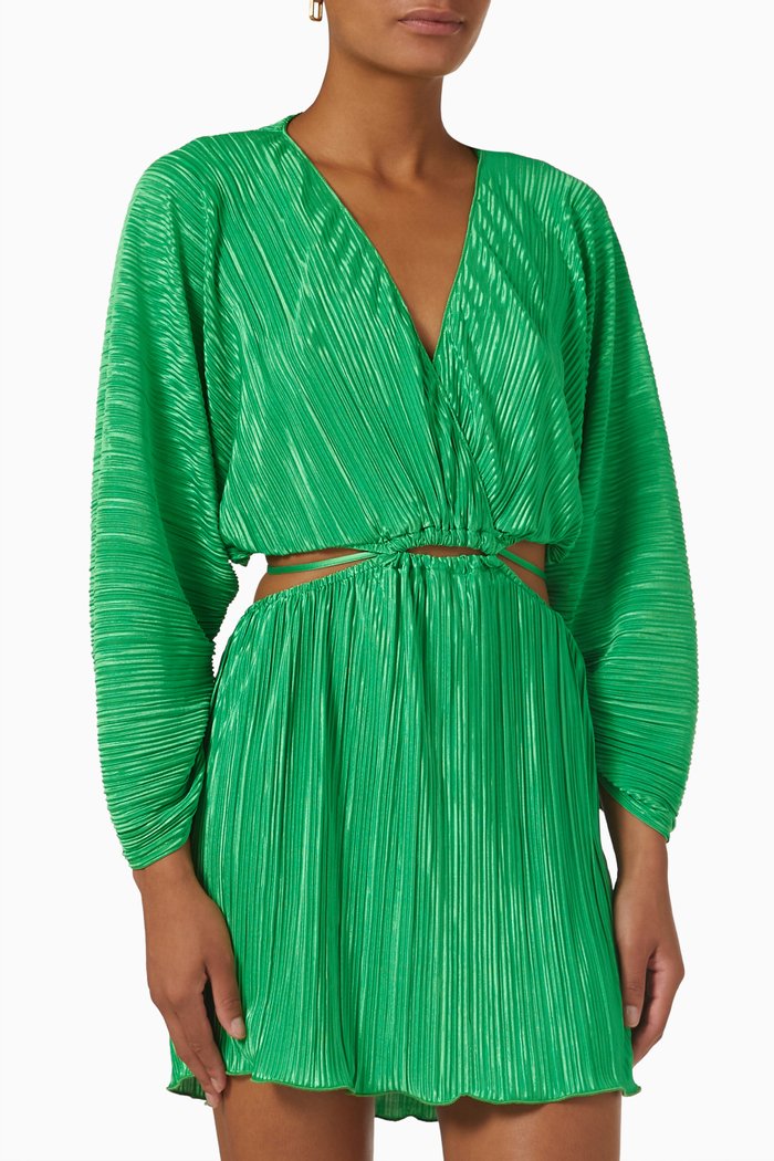 

Always Fits Plissé Sculpted Dress, Green