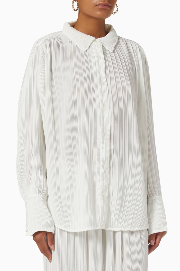 

Always Fits Plissé Shirt, White