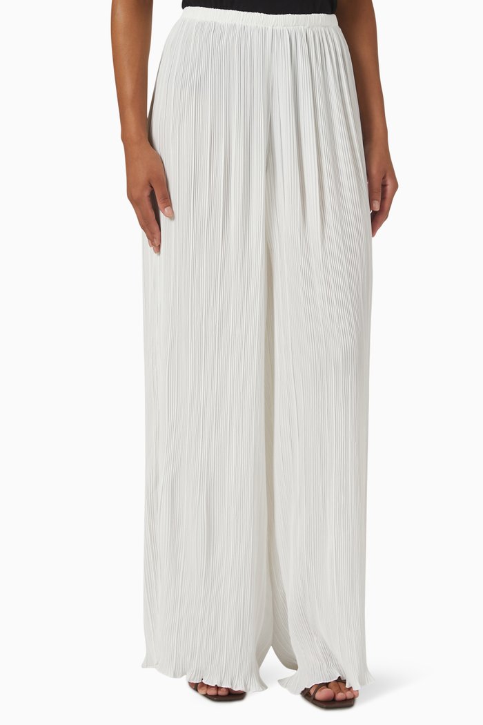 

Always Fits Plissé Wide Leg Pants, White