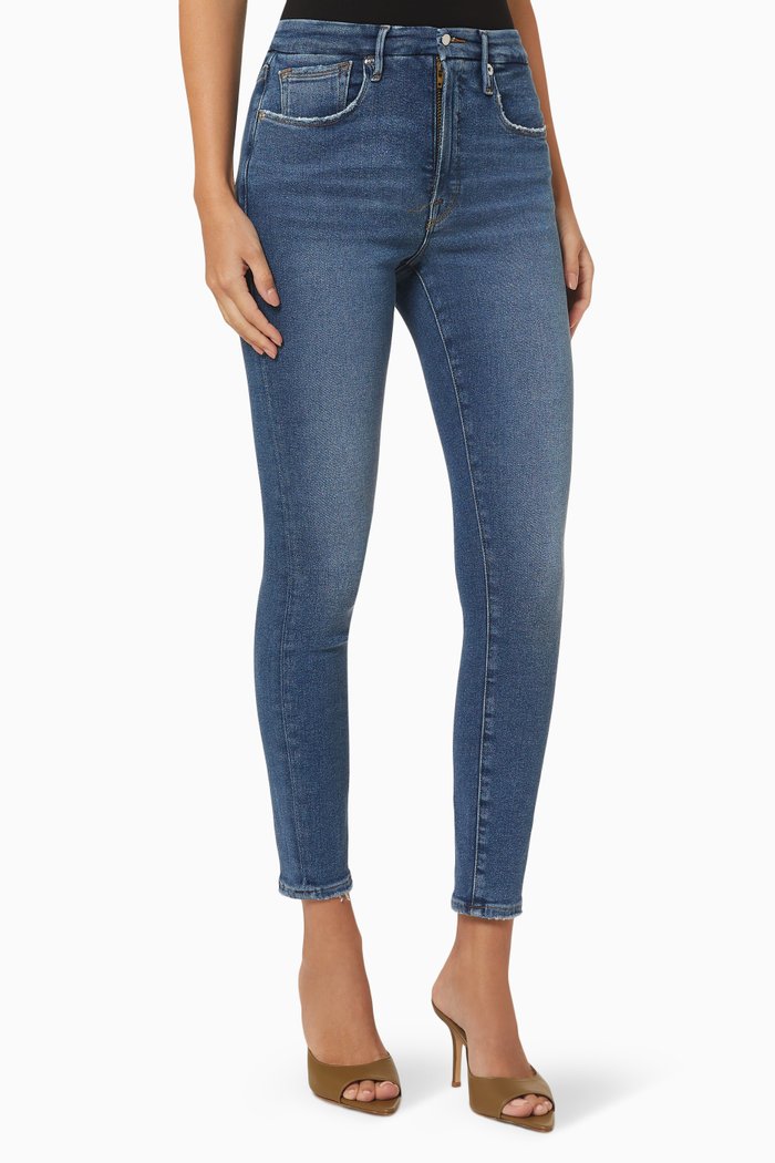 

Good Legs Crop Jeans in Organic Cotton Denim, Blue