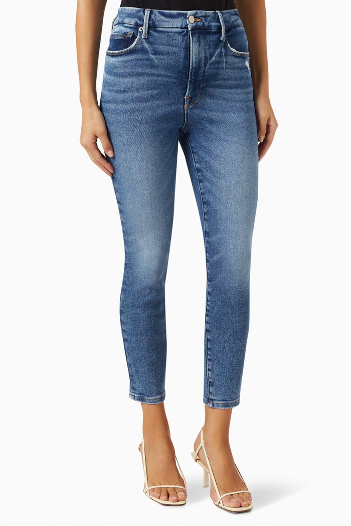 

Good Waist Skinny-Fit Cropped Jeans, Blue
