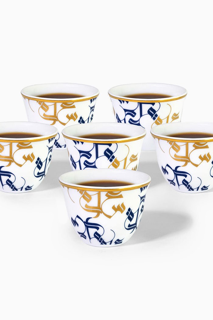 

Patterned Arabic Coffee Cups, Set of 6, Multicolour