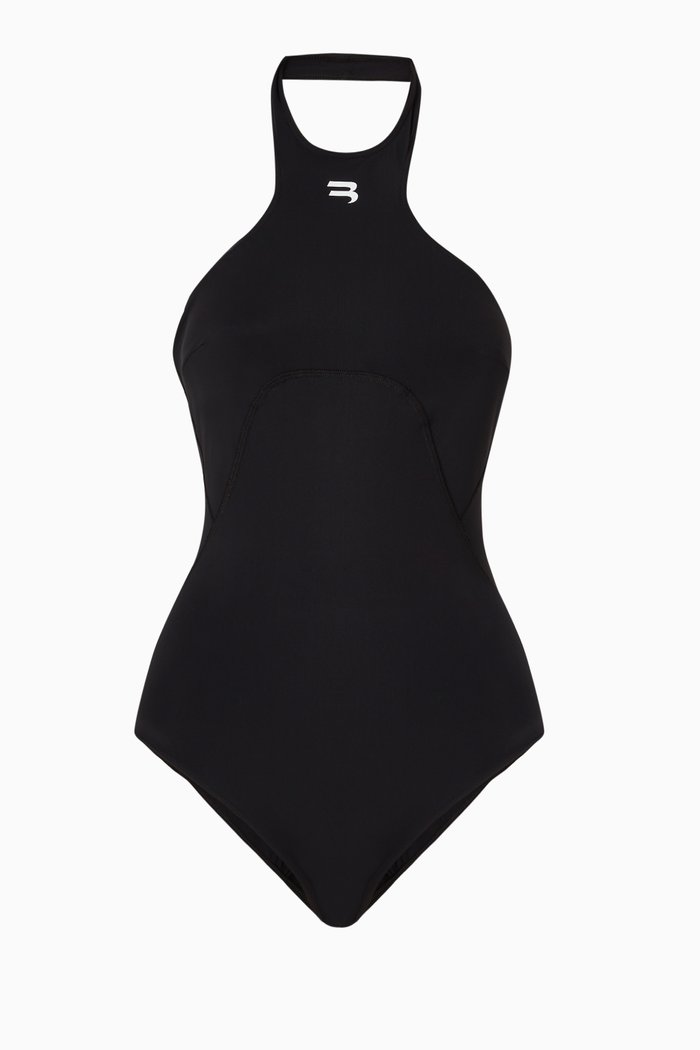 

Sporty B One Piece Swimsuit in Matte Nylon, Black