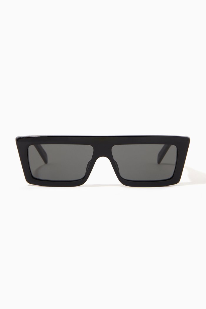 

Flat Top Sunglasses in Acetate, Black
