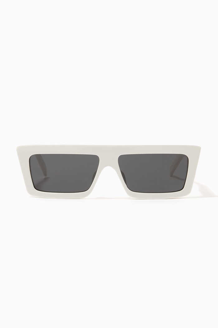 

Flat Top Sunglasses in Acetate, White