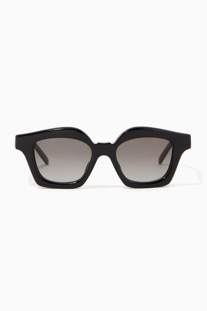 

Small Browline Sunglasses in Acetate, Black