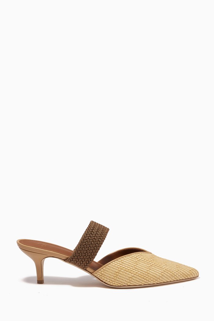 

Maisie 45mm Mule Sandals in Raffia, Neutral