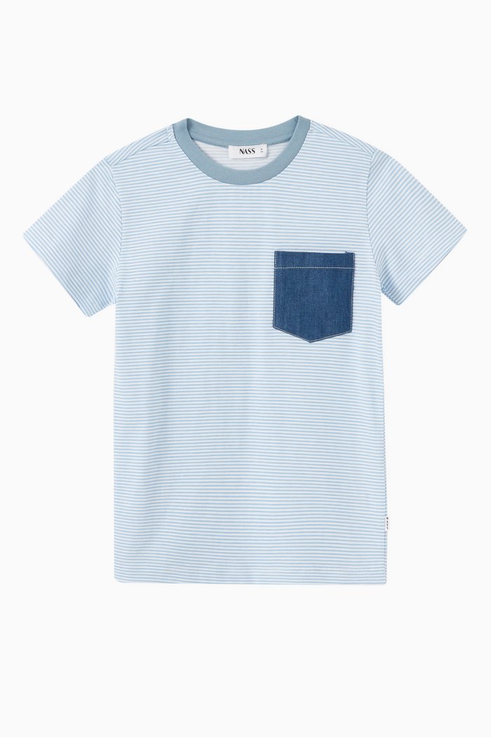 

Sam Striped T-shirt in Cotton, Blue