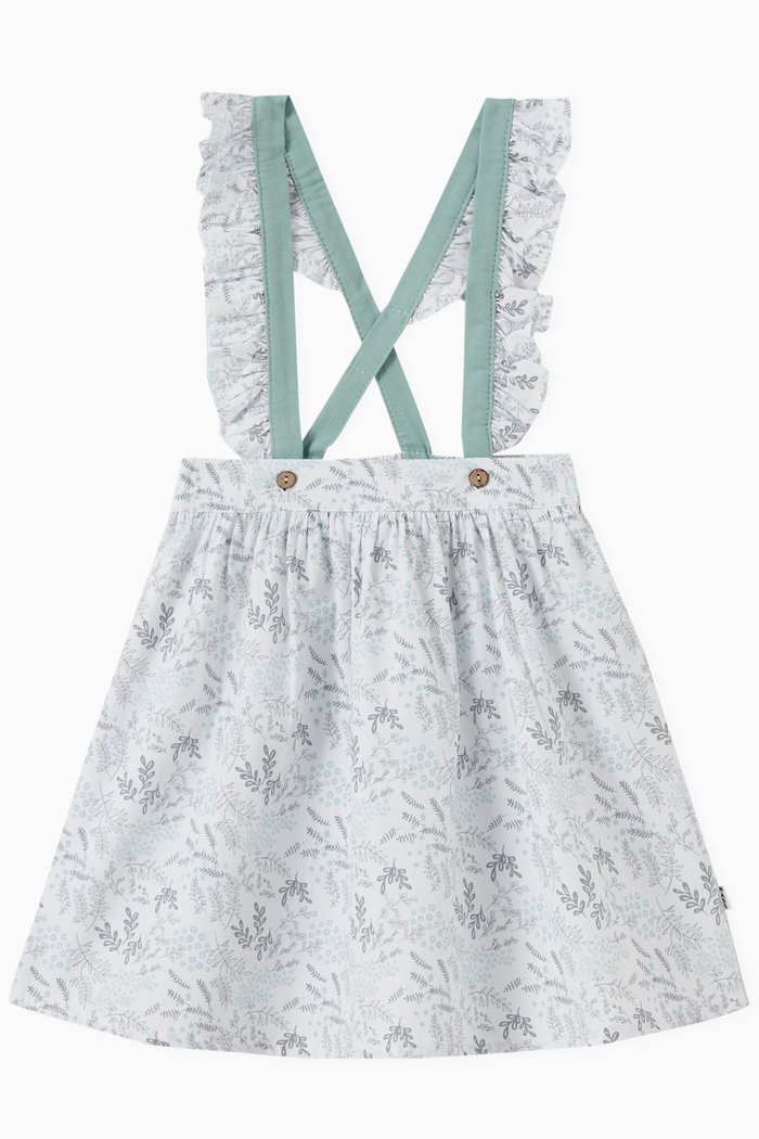 Angela Pinafore Skirt in Cotton, White
