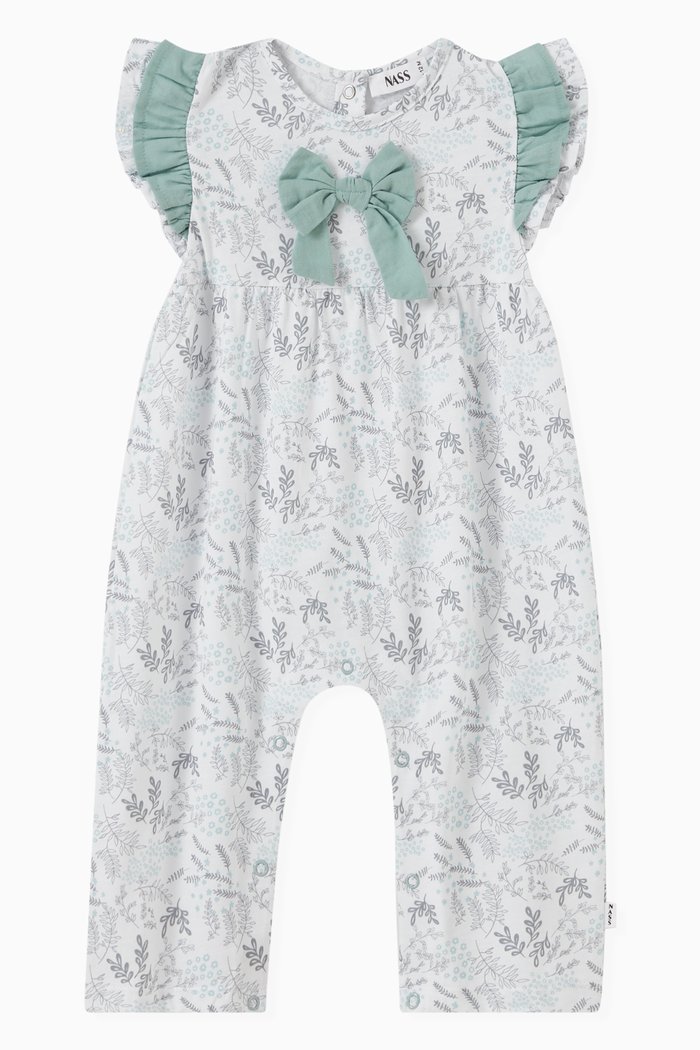 

Christelle Bow Romper in Cotton, White