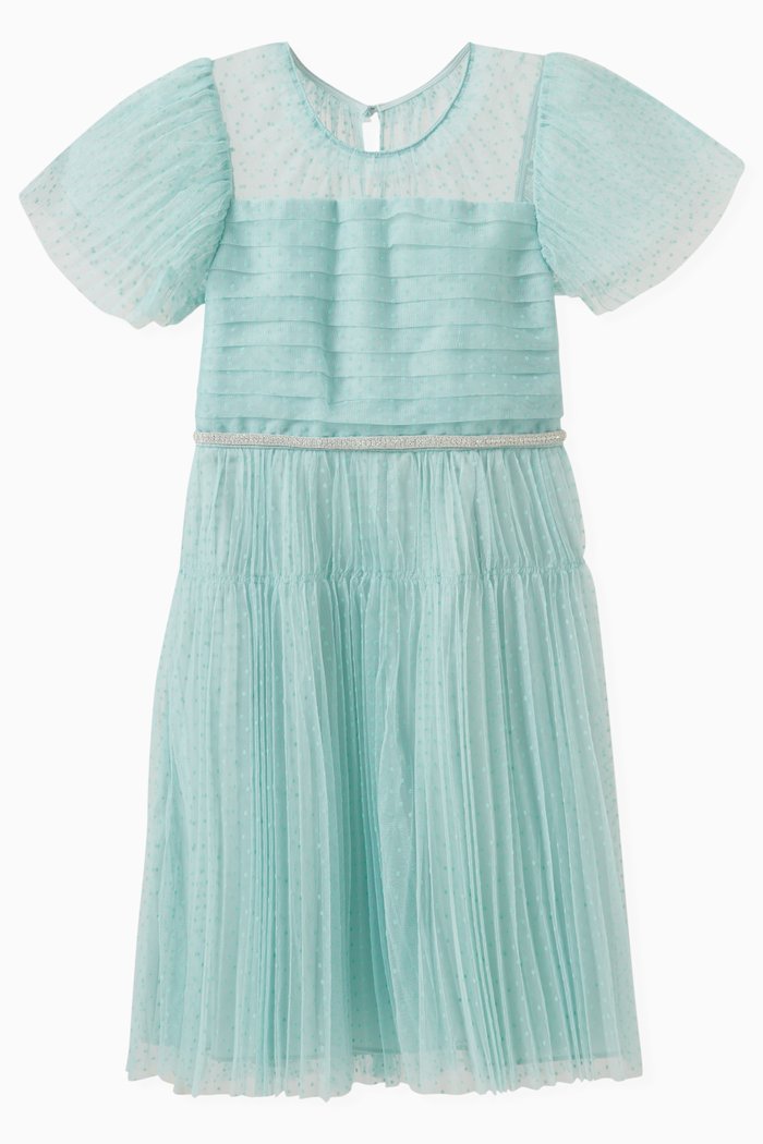 

Mint Dot Dress in Mesh, Green