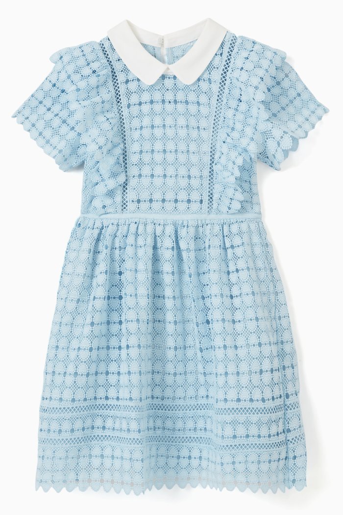

Heart Motif Dress in Lace, Blue