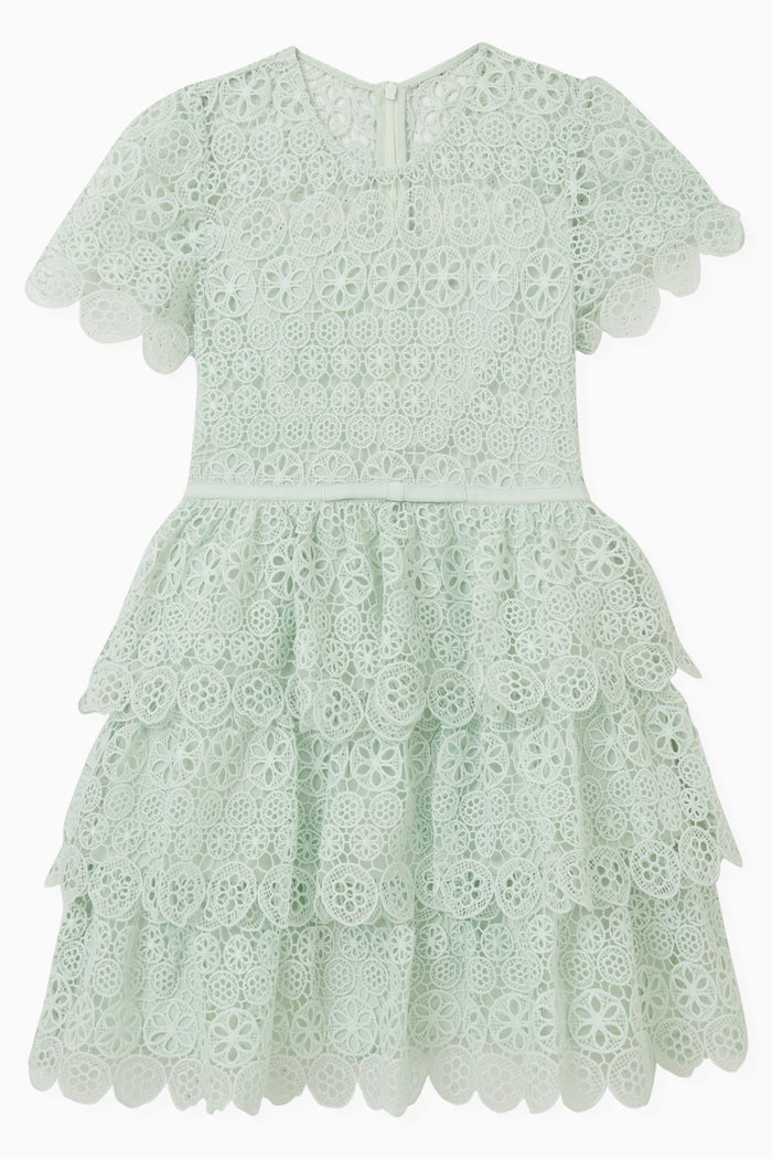 

Guipure Circle Dress in Lace, Green