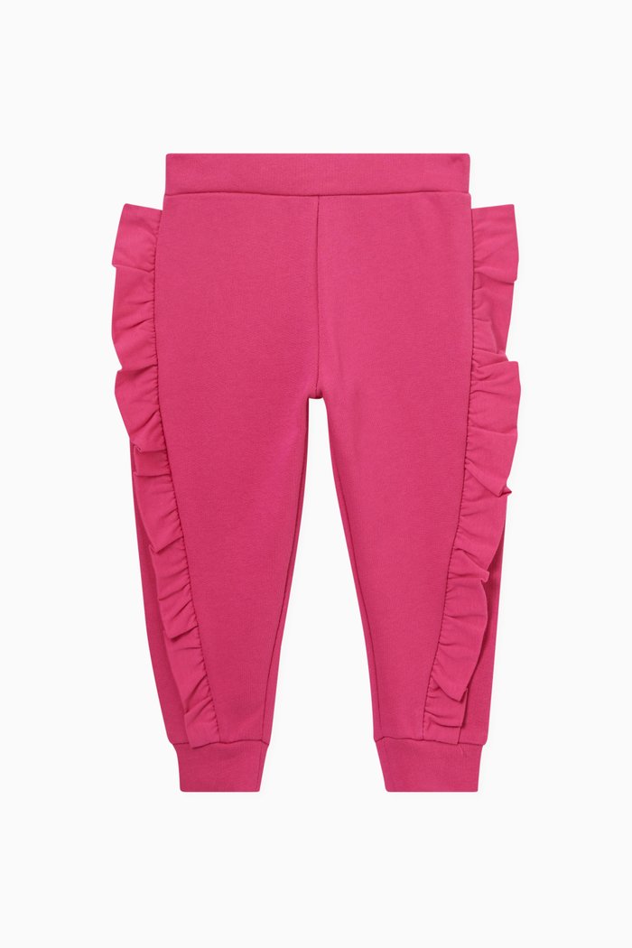 

Ruffle Detail Sweatpants in Jersey, Pink