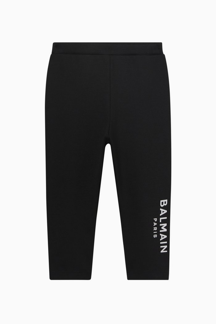 

Logo Print Leggings in Jersey, Black