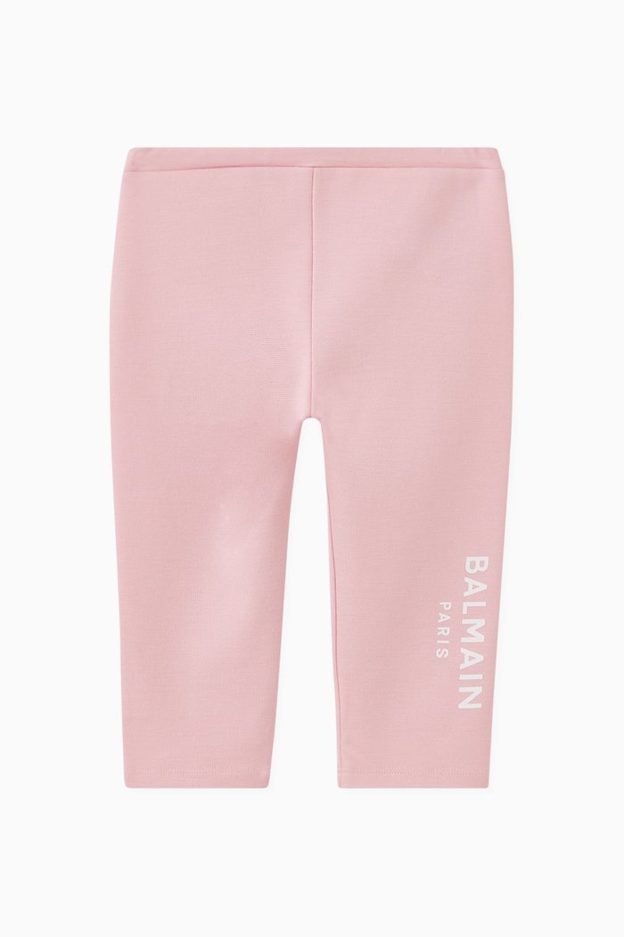 Logo Print Leggings in Jersey, Pink