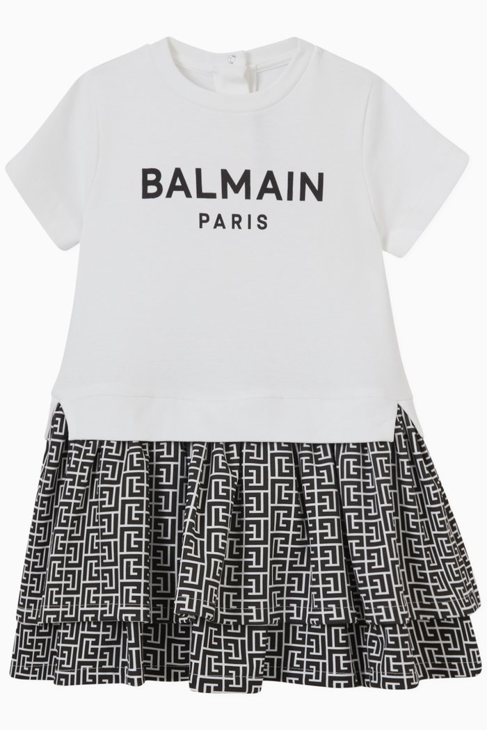 

Logo Print Dress in Jersey, Black
