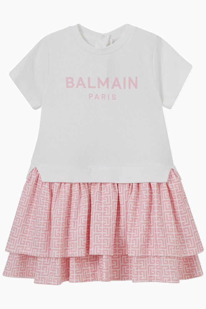 

Logo Print Dress in Jersey, Pink
