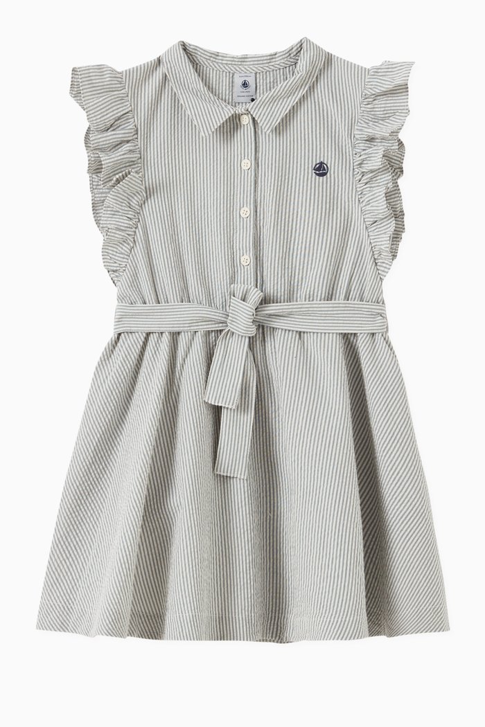 

Ruffled Collar Dress, Blue