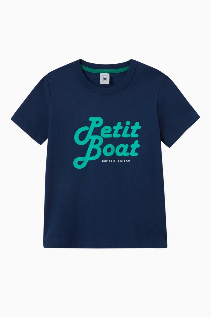 

Logo Print T-Shirt in Jersey, Blue