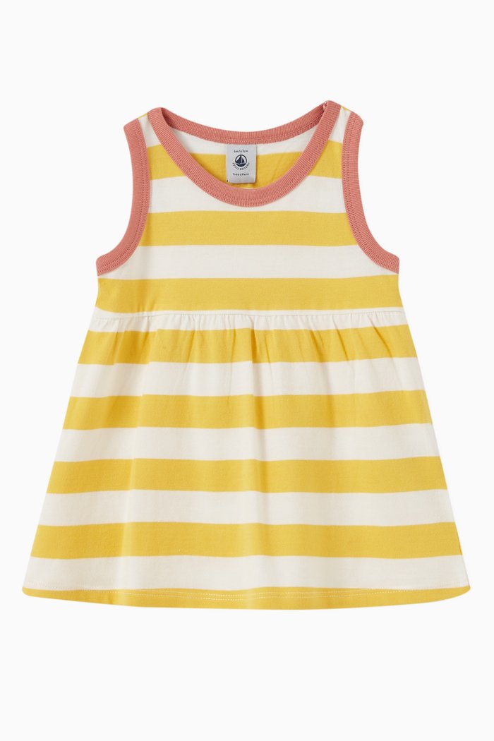 

Striped Dress in Cotton, Yellow