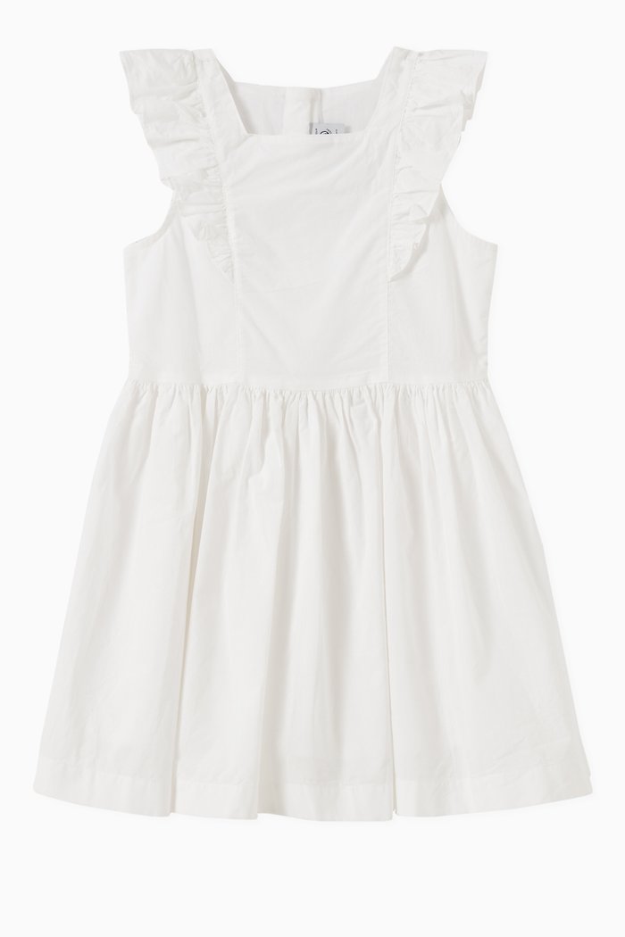 

Ruffled Dress in Cotton, White