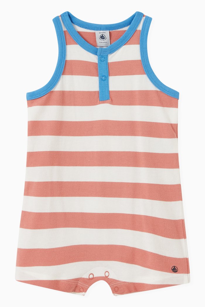 

Striped Playsuit in Jersey, Pink