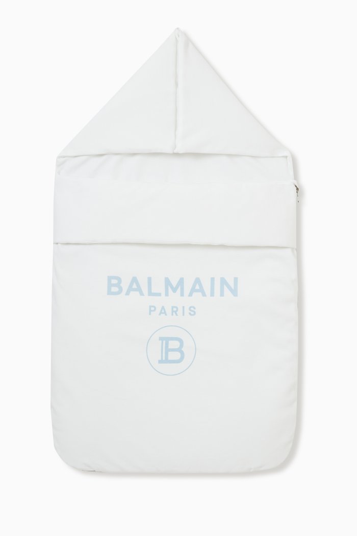 

Logo Print Sleeping Bag in Organic Cotton, White