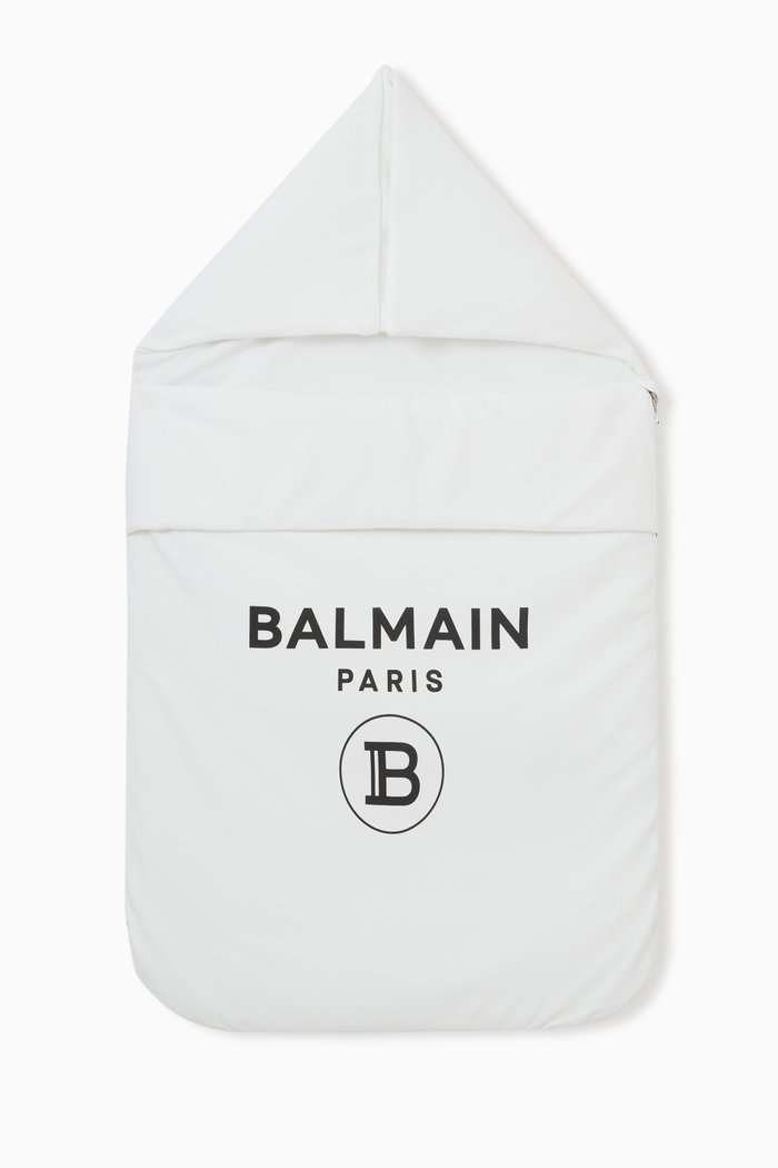 

Logo Print Sleeping Bag in Organic Cotton, White