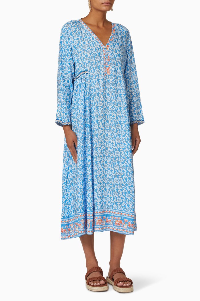 

Athens Midi Dress in Viscose, Blue