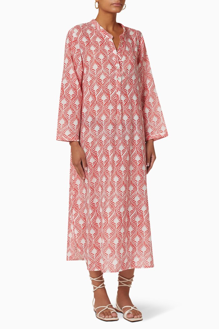 

Dubai Midi Dress in Viscose, Red