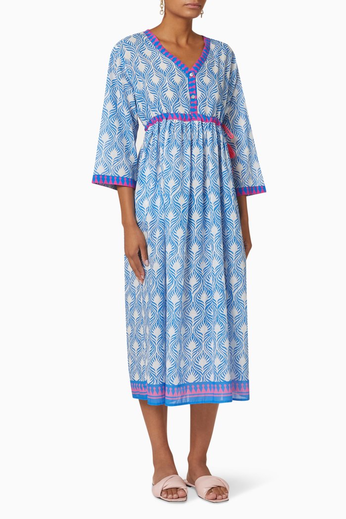 

Havana Midi Dress in Viscose, Blue