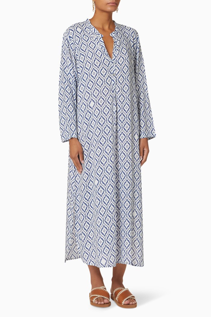 

Dubai Midi Dress in Viscose, Blue