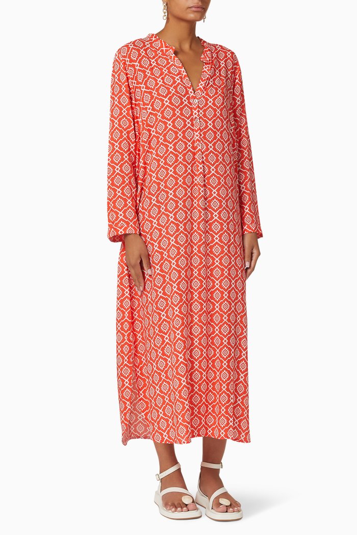 

Dubai Midi Dress in Viscose, Red