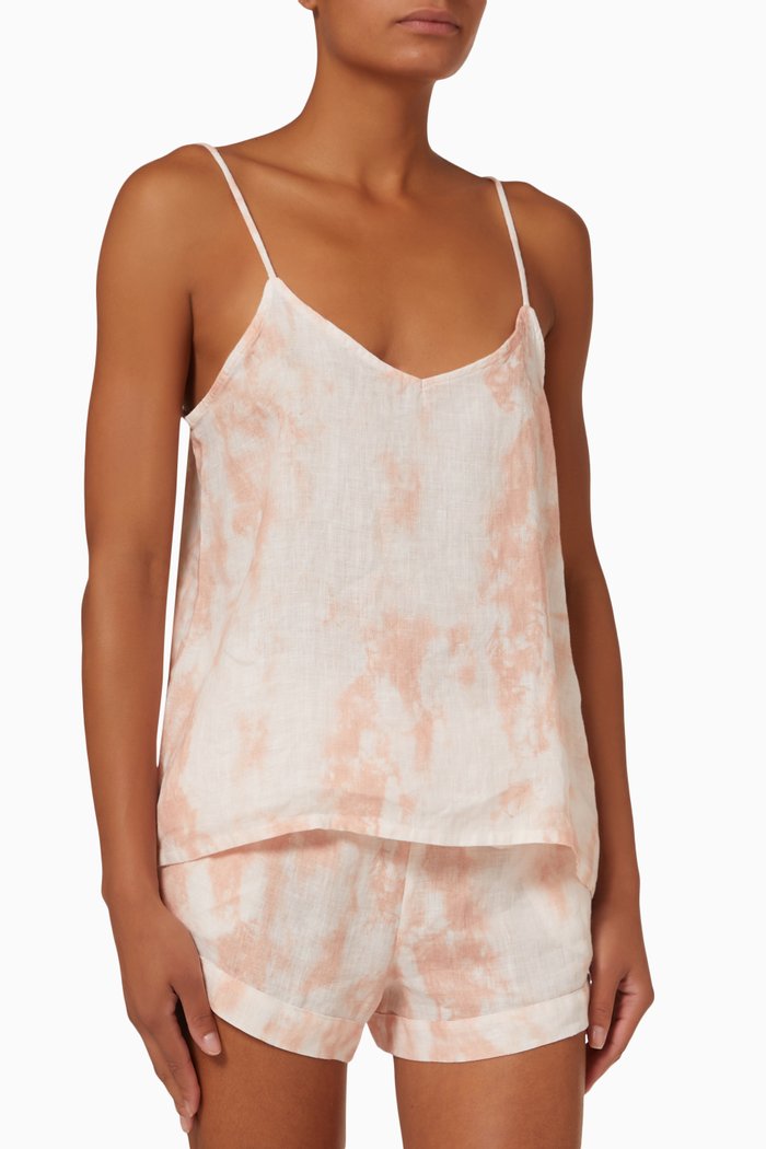 

Cami & Shorts Summer Dusk Print Pyjama Set in Cotton, Pink