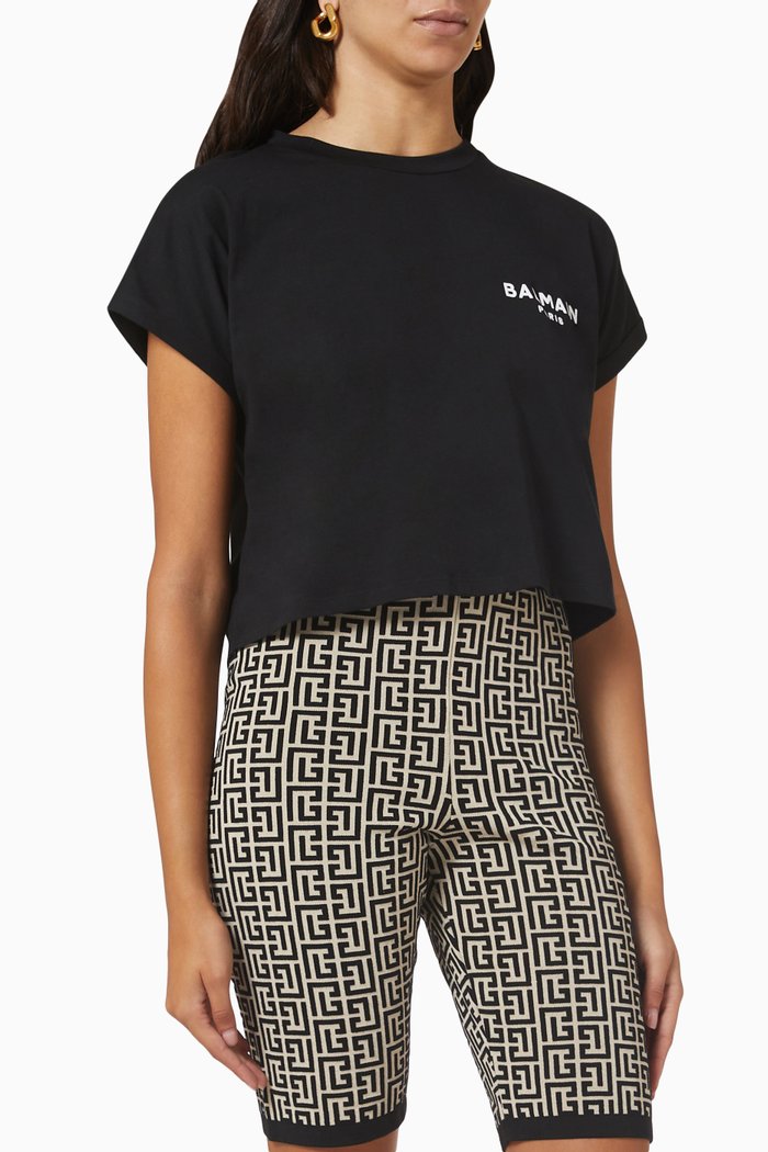

Cropped Logo T-shirt, Black