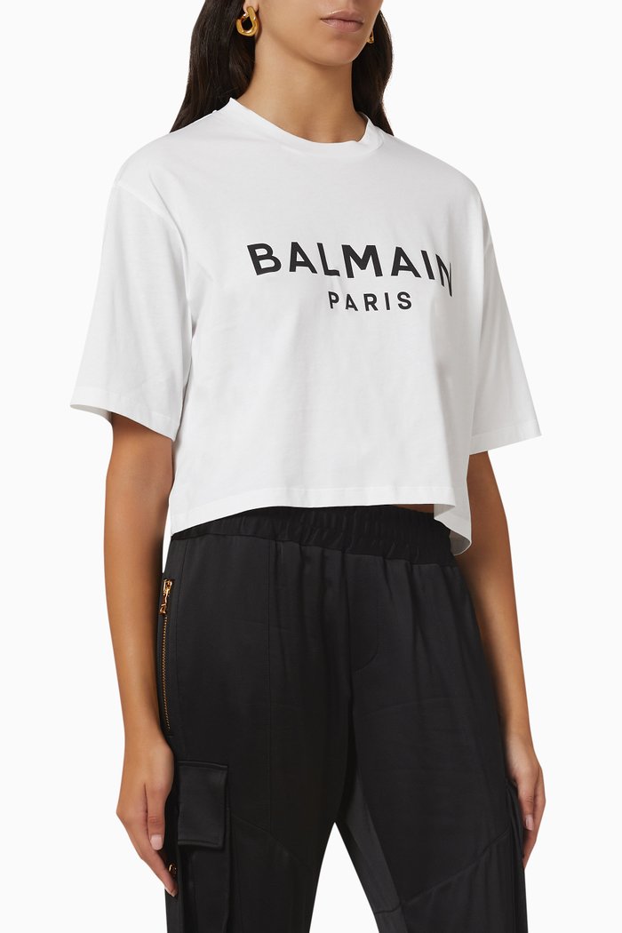 

Cropped Logo T-shirt, White