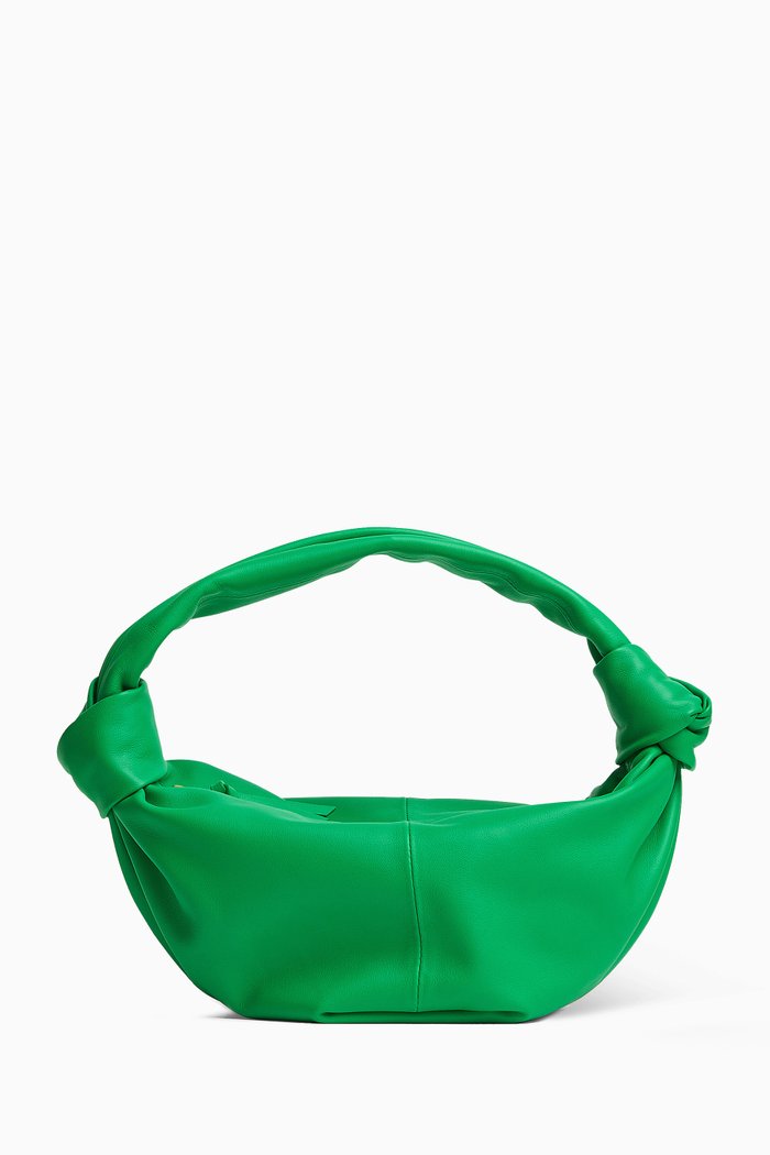 

Double Knot Mini Shoulder Bag in Leather, Green