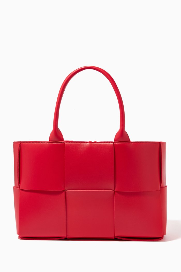 

Arco Tote Bag in Intrecciato Leather, Red