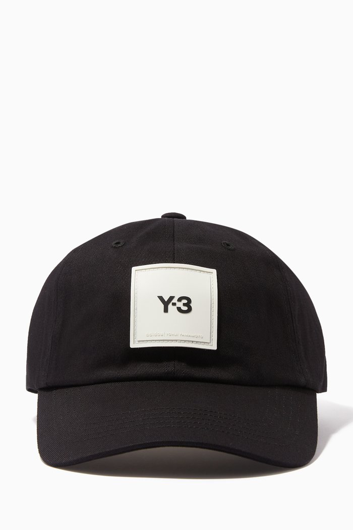 

Y-3 Square Label Cap in Cotton, Black