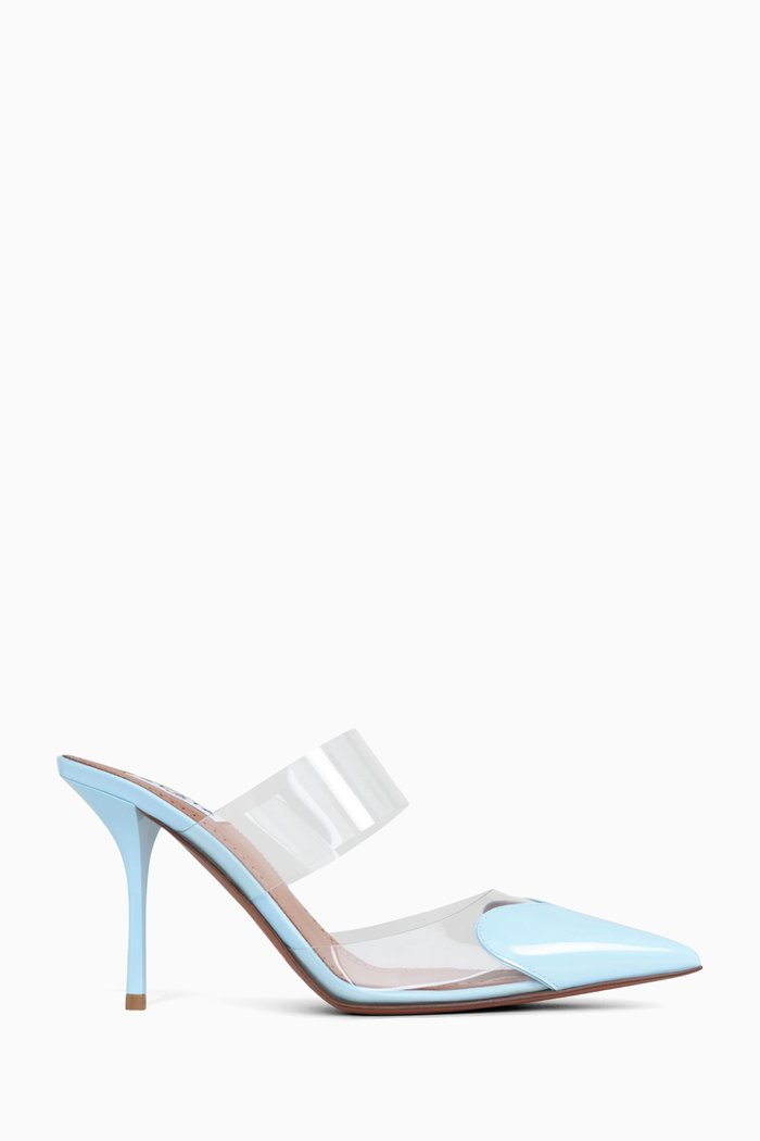 

Heart 90 Mules in Patent Leather, Blue