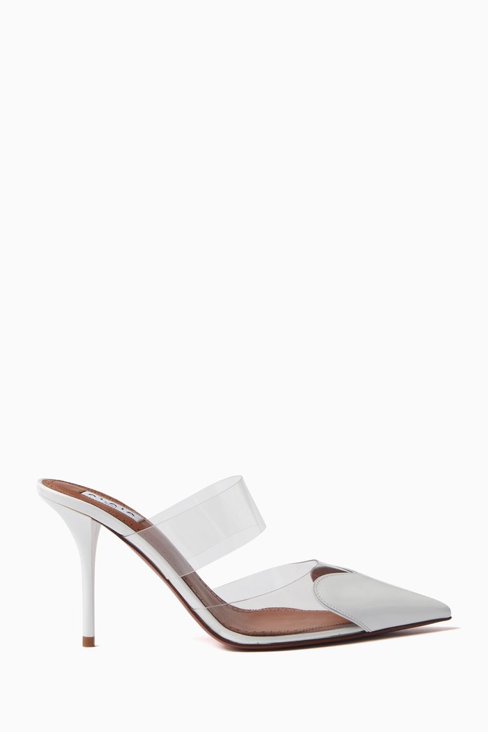 

Heart 90 Mules in Patent Leather, White