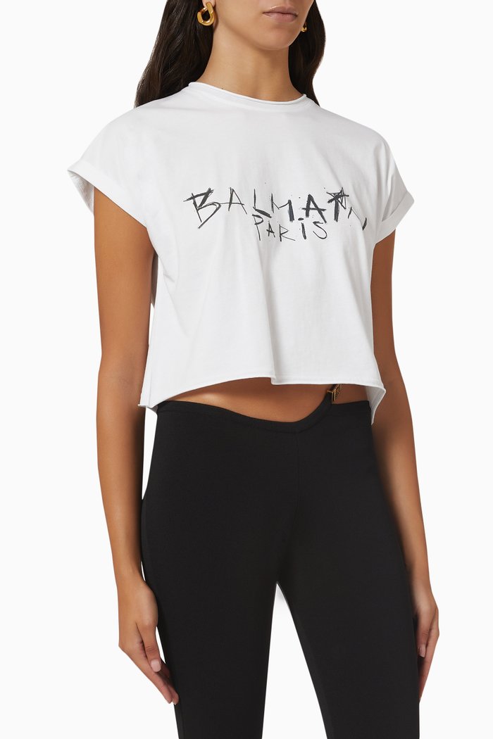 

Cropped Logo T-shirt, White