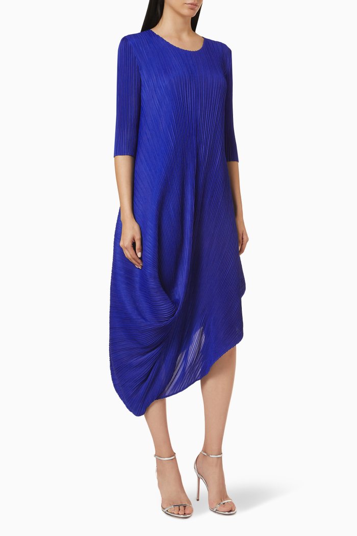 

Laila Drape Dress, Blue