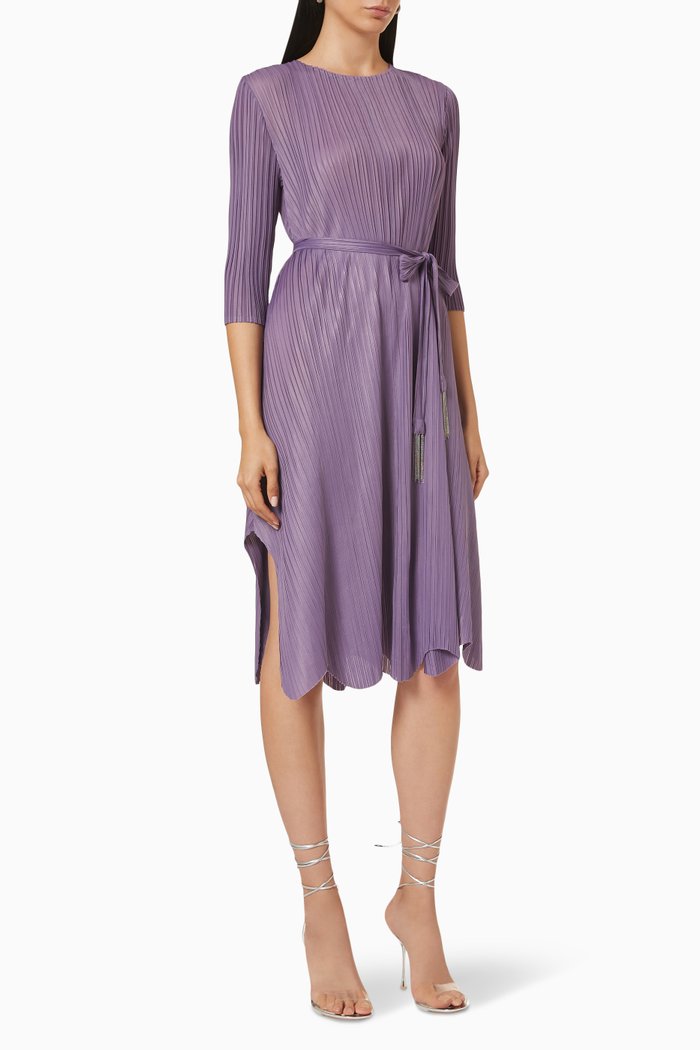 

Trista Belted Dress, Purple