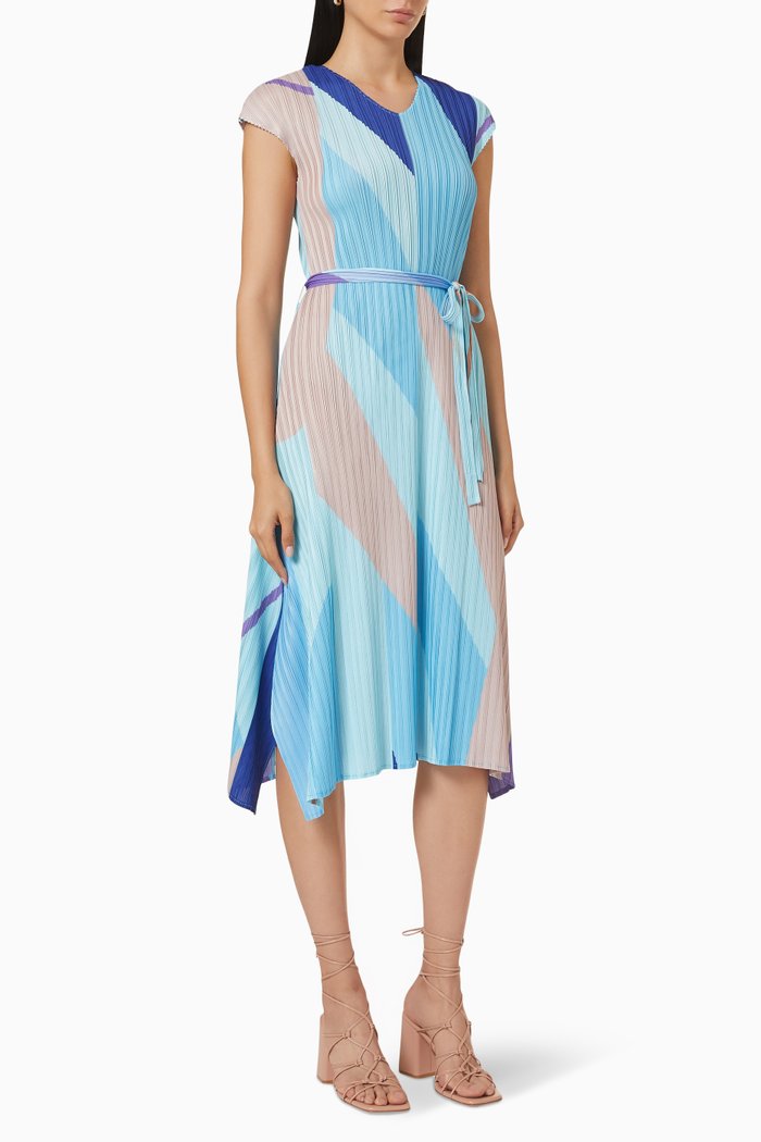 Florence Belted Dress, Blue