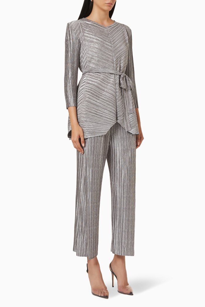 

Zola Metallic Top & Pants Set, Silver