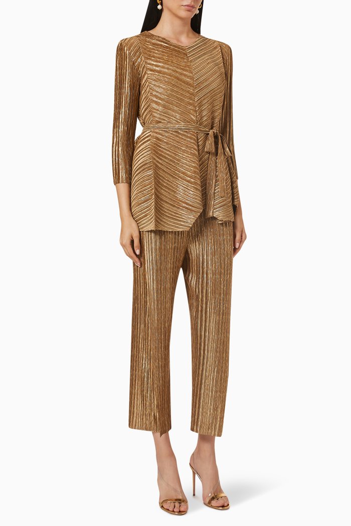 

Zola Metallic Top & Pants Set, Gold
