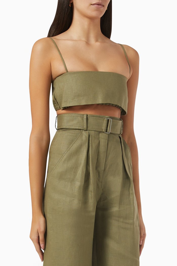 

Bandeau Crop Top in Cotton, Brown
