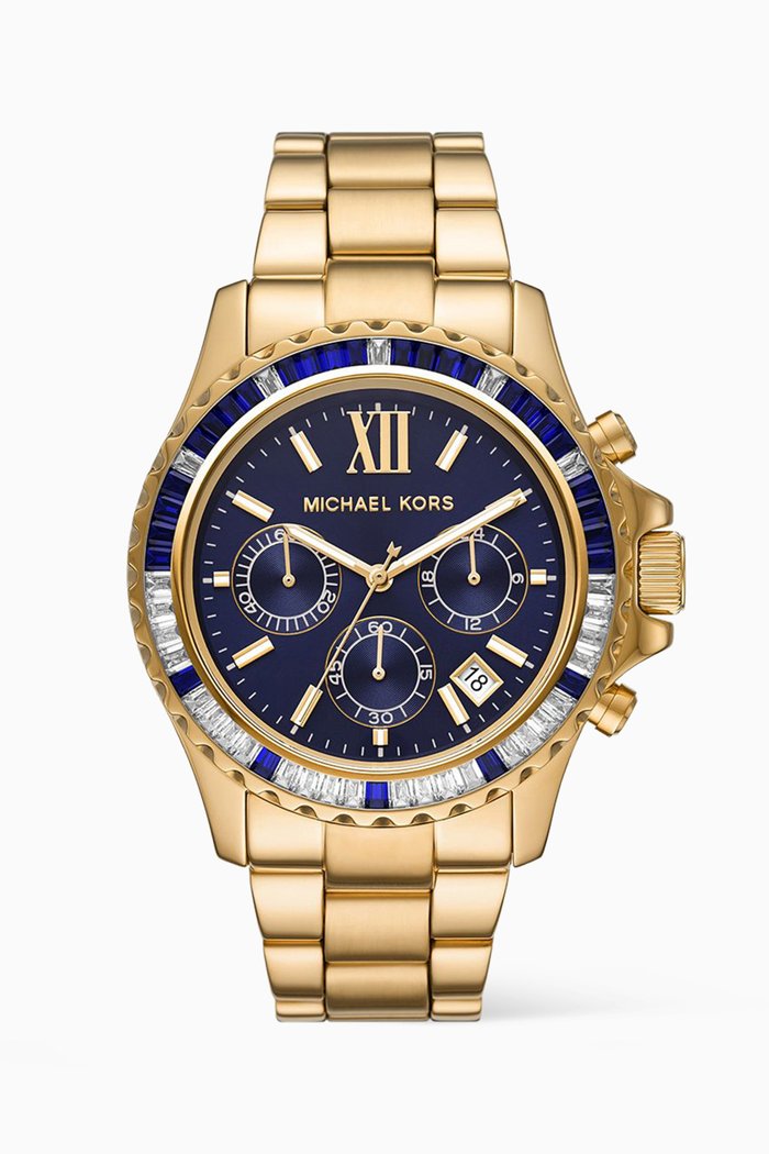 

Everest Pavé Quartz Chronograph Watch, 42mm, Gold